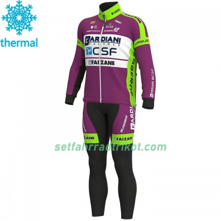 Radbekleidung Radtrikot Langarm + Lang Trägerhose 2020 Bardiani-CSF Winter Thermal Fleece N001
